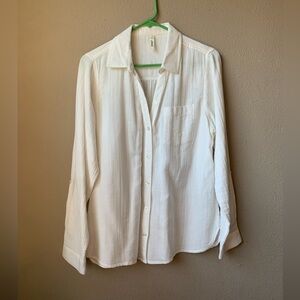 JAG white button down blouse. Size M.